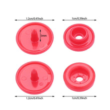 Load image into Gallery viewer, 10sets Round Snaps Buttons Bib T5 Plastic Press Button Fastener Snap Raincoat Snap Clothes Accessories DIY Crafts Sewing Accessories
