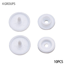 Load image into Gallery viewer, 10sets Round Snaps Buttons Bib T5 Plastic Press Button Fastener Snap Raincoat Snap Clothes Accessories DIY Crafts Sewing Accessories
