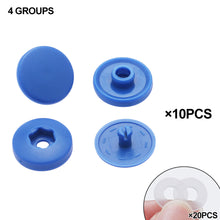 Load image into Gallery viewer, 10sets Hand Press Type Round Snaps Buttons Tools Free T5 Button Fastener Snap Clothes Accessories DIY Crafts Sewing Accessories

