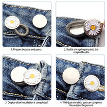 Load image into Gallery viewer, 5pcs Metal Button Extender for Pants Jeans Free Sewing Adjustable Retractable Waist Extenders Button Waistband Expander
