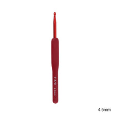 Load image into Gallery viewer, Aluminum Alloy Crochet Needle Ergonomic Knitting Tool Red Crochet Hooks Frosted Silicone Handle Weaving Tool
