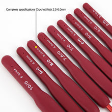 Load image into Gallery viewer, Aluminum Alloy Crochet Needle Ergonomic Knitting Tool Red Crochet Hooks Frosted Silicone Handle Weaving Tool
