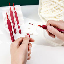Load image into Gallery viewer, Aluminum Alloy Crochet Needle Ergonomic Knitting Tool Red Crochet Hooks Frosted Silicone Handle Weaving Tool
