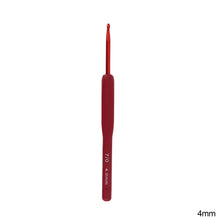 Load image into Gallery viewer, Aluminum Alloy Crochet Needle Ergonomic Knitting Tool Red Crochet Hooks Frosted Silicone Handle Weaving Tool
