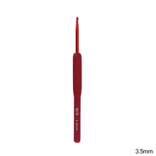 Load image into Gallery viewer, Aluminum Alloy Crochet Needle Ergonomic Knitting Tool Red Crochet Hooks Frosted Silicone Handle Weaving Tool
