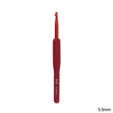Load image into Gallery viewer, Aluminum Alloy Crochet Needle Ergonomic Knitting Tool Red Crochet Hooks Frosted Silicone Handle Weaving Tool
