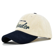 Load image into Gallery viewer, Corduroy Embroidered Baseball Cap Three Dimensional Adjustable Embroidered Casual Cap Autumn Winter Cap for Women Men
