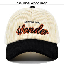 Load image into Gallery viewer, Corduroy Embroidered Baseball Cap Three Dimensional Adjustable Embroidered Casual Cap Autumn Winter Cap for Women Men
