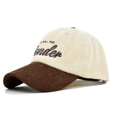 Load image into Gallery viewer, Corduroy Embroidered Baseball Cap Three Dimensional Adjustable Embroidered Casual Cap Autumn Winter Cap for Women Men
