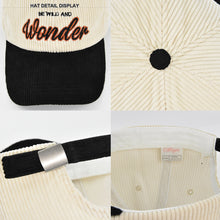 Load image into Gallery viewer, Corduroy Embroidered Baseball Cap Three Dimensional Adjustable Embroidered Casual Cap Autumn Winter Cap for Women Men
