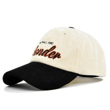 Load image into Gallery viewer, Corduroy Embroidered Baseball Cap Three Dimensional Adjustable Embroidered Casual Cap Autumn Winter Cap for Women Men
