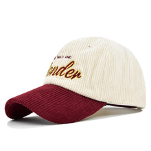 Load image into Gallery viewer, Corduroy Embroidered Baseball Cap Three Dimensional Adjustable Embroidered Casual Cap Autumn Winter Cap for Women Men
