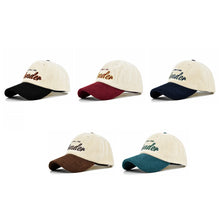 Load image into Gallery viewer, Corduroy Embroidered Baseball Cap Three Dimensional Adjustable Embroidered Casual Cap Autumn Winter Cap for Women Men
