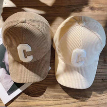 Load image into Gallery viewer, Autumn Winter Corduroy Letter Embroidered Baseball Cap Adjustable Embroidered Casual Outdoor Cap for Women Men
