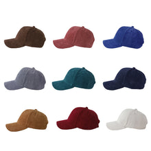 Load image into Gallery viewer, Autumn Winter Corduroy Letter Embroidered Baseball Cap Adjustable Embroidered Casual Outdoor Cap for Women Men
