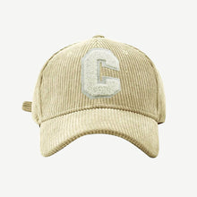 Load image into Gallery viewer, Autumn Winter Corduroy Letter Embroidered Baseball Cap Adjustable Embroidered Casual Outdoor Cap for Women Men
