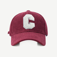 Load image into Gallery viewer, Autumn Winter Corduroy Letter Embroidered Baseball Cap Adjustable Embroidered Casual Outdoor Cap for Women Men
