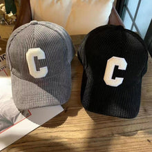 Load image into Gallery viewer, Autumn Winter Corduroy Letter Embroidered Baseball Cap Adjustable Embroidered Casual Outdoor Cap for Women Men
