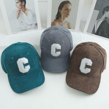 Load image into Gallery viewer, Autumn Winter Corduroy Letter Embroidered Baseball Cap Adjustable Embroidered Casual Outdoor Cap for Women Men
