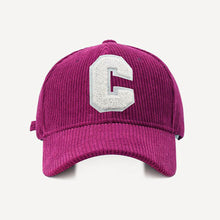 Load image into Gallery viewer, Autumn Winter Corduroy Letter Embroidered Baseball Cap Adjustable Embroidered Casual Outdoor Cap for Women Men
