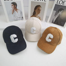 Load image into Gallery viewer, Autumn Winter Corduroy Letter Embroidered Baseball Cap Adjustable Embroidered Casual Outdoor Cap for Women Men
