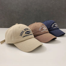 Load image into Gallery viewer, Retro Letter Embroidered Baseball Cap Autumn Winter Fashionable Versatile Cap Casual Adjustable Outdoor Cap
