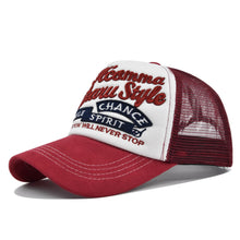 Load image into Gallery viewer, Letter Three-dimensional Embroidered Cotton Baseball Cap Personalized Color Blocking Adjustable Breathable Casual Outdoor Cap
