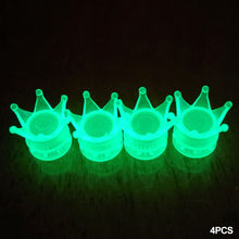 Load image into Gallery viewer, 4Pcs Crown Luminous Style Car Wheel Tire Valve Caps Tyre Rim Stem Covers Airdust Waterproof Motorcycle Bling Accessories
