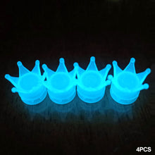 Load image into Gallery viewer, 4Pcs Crown Luminous Style Car Wheel Tire Valve Caps Tyre Rim Stem Covers Airdust Waterproof Motorcycle Bling Accessories

