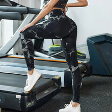 Load image into Gallery viewer, Tie-Dye High-Waisted Fitness Ninth Pants Seamless Butt Lift Peach Butt Exercise Fitness Yoga Pants
