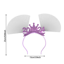 Load image into Gallery viewer, 2024 New Year Glowing Headband with LED Light Flashing Hair Band Kids Girls Hair Accessories New Year Decoration
