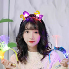 Load image into Gallery viewer, 2024 New Year Glowing Headband with LED Light Flashing Hair Band Kids Girls Hair Accessories New Year Decoration
