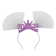 Load image into Gallery viewer, 2024 New Year Glowing Headband with LED Light Flashing Hair Band Kids Girls Hair Accessories New Year Decoration
