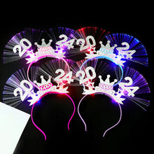 Load image into Gallery viewer, 2024 New Year Glowing Headband with LED Light Flashing Hair Band Kids Girls Hair Accessories New Year Decoration
