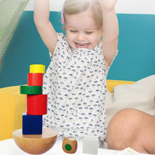 Load image into Gallery viewer, Wooden Toys Hemisphere Balance Toy Children Balance Training Puzzle Parent-child Interaction Bag Storage Colour Geometry
