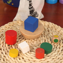 Load image into Gallery viewer, Wooden Toys Hemisphere Balance Toy Children Balance Training Puzzle Parent-child Interaction Bag Storage Colour Geometry
