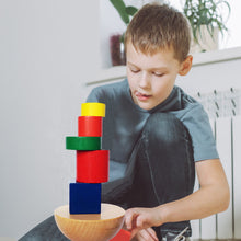 Load image into Gallery viewer, Wooden Toys Hemisphere Balance Toy Children Balance Training Puzzle Parent-child Interaction Bag Storage Colour Geometry

