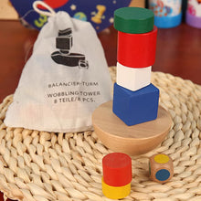 Load image into Gallery viewer, Wooden Toys Hemisphere Balance Toy Children Balance Training Puzzle Parent-child Interaction Bag Storage Colour Geometry
