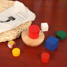 Load image into Gallery viewer, Wooden Toys Hemisphere Balance Toy Children Balance Training Puzzle Parent-child Interaction Bag Storage Colour Geometry
