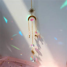 Load image into Gallery viewer, 1Pc Dreamcatcher Suncatcher Crystal Prism Ball Gold Moon Star Rainbow Sun Catcher Indoor Window Car Hanging Garden Decoration Gift
