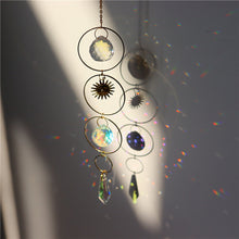 Load image into Gallery viewer, 1Pc Dreamcatcher Suncatcher Crystal Prism Ball Gold Moon Star Rainbow Sun Catcher Indoor Window Car Hanging Garden Decoration Gift
