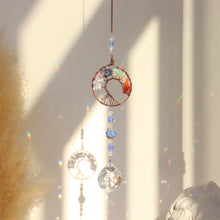 Load image into Gallery viewer, 1Pc Dreamcatcher Suncatcher Crystal Prism Ball Gold Moon Star Rainbow Sun Catcher Indoor Window Car Hanging Garden Decoration Gift
