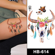 Load image into Gallery viewer, Twelve Zodiac Colorful Cartoon Tattoos Sticker Simulated Tattoos Sticker Creative Animal Women Men Tattoo Stickers
