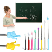 Load image into Gallery viewer, Retractable Reading Guide Pointer Telescopic Finger Shape Teaching Pointer Stick Anti-slip Learning Toys Children Class Whiteboard Pointer
