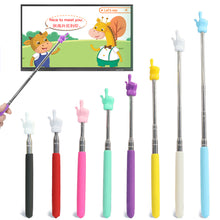 Load image into Gallery viewer, Retractable Reading Guide Pointer Telescopic Finger Shape Teaching Pointer Stick Anti-slip Learning Toys Children Class Whiteboard Pointer
