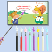 Load image into Gallery viewer, Retractable Reading Guide Pointer Telescopic Finger Shape Teaching Pointer Stick Anti-slip Learning Toys Children Class Whiteboard Pointer
