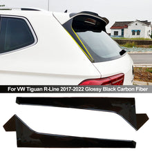 Load image into Gallery viewer, 2Pcs Rear Window Spoiler Side Wing Cover Trim For VW Tiguan R-Line 2017-2022 Glossy Black Carbon Fiber
