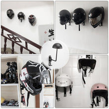 Load image into Gallery viewer, Motorcycle Helmet Wall Mount Rack with Double Hook 180 Rotation Helmets Display Holder Helmet/Jacket Hanger Bike Helmet Holder
