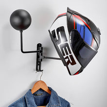 Load image into Gallery viewer, Motorcycle Helmet Wall Mount Rack with Double Hook 180 Rotation Helmets Display Holder Helmet/Jacket Hanger Bike Helmet Holder
