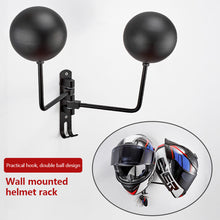 Load image into Gallery viewer, Motorcycle Helmet Wall Mount Rack with Double Hook 180 Rotation Helmets Display Holder Helmet/Jacket Hanger Bike Helmet Holder
